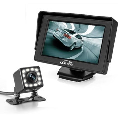 Chetoo Rear View Camera Car Rear View with Night Vision 12 LED 170° Angle Waterproof Reversing System + 4.3 Inch LCD Car Monitor