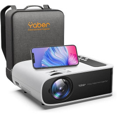 Yaber Projektors, WiFi 6 Bluetooth projektors, YABER 450ANSI Full HD 1080P mājas kinozāļu projektors ar 4P trapecveida korekciju, 4K atbalstīts un 50% tālummaiņas projektors saderīgs ar televizoru