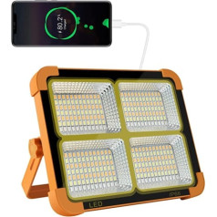 Cosyeasy 100 W LED celtniecības prožektors, uzlādējams ar saules enerģiju, ar baterijām darbināms darba prožektors, pārnēsājama kempinga lampa ar 16500 mAh barošanas bloku, 10000 lūmenu būvlaukumam, garāža