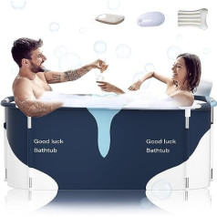 140 cm Portable Foldable Bathtub with Metal Frame, Large Family Bathtub for Adults, Efficient Conversion of Hot and Cold Bathtub 140 cm x 60 cm x 55 cm