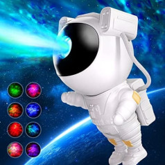 Nintabro Astronaut Starry Sky LED Galaxy Starry Projector, LED Star Projector Lamp Children's Night Light with Remote Control Starry Star Moon Timer for Christmas Bedroom Party Gift for Children