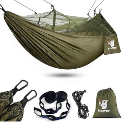 Kiaitre Outdoor Hammock with Mosquito Net - Lightweight Nylon Hammock for Backpacking, Camping, Hiking and Beach Adventures - 440 lbs Load Capacity