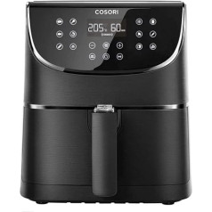 ‎cosori Cosori Air Fryer 5,5L XXL, Fryer, karstā gaisa cepeškrāsns ar digitālo LED skārienekrānu, 11 programmas, iepriekšēja uzsildīšana un uzturēšana, kratīšanas režīms, 100 recepšu buklets, eļļa nav iekļauta, 1700 W