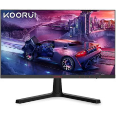 KOORUI spēļu monitors 24 collas — FHD datora ekrāns VA 165 Hz 1 ms monitors 144 hz, AdaptiveSync tehnoloģija, DCI-P3 85%, 2 HDMI, DP slīpums, melns