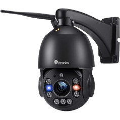 Ctronics 30X Optical Zoom 5MP PTZ Surveillance Camera Outdoor WiFi, Ctronics Dome IP Camera Outdoor 150 m Night Vision, Personal Detection, Automatic Tracking, Supports SD Card, IP66, Black (Black)