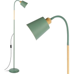 Anten as lasīšanas lampas stāvlampa E27 ligzda Maks. 60 W grozāma grīdas lampa viesistabai guļamistabai, Nordic grīdas lampa ar augstumu 159 cm, meža zaļa (spuldze nav iekļauta)