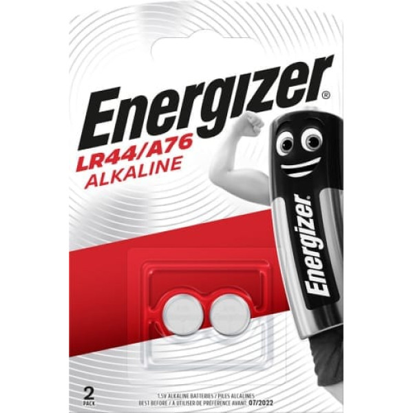 Energizer sārma baterijas specializētas LR44 A76 2 gab 1.5v