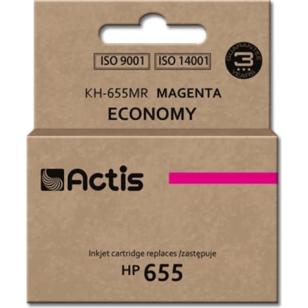 Actis kh-655mr tinte (aizstājēja hp 655 cz111ae; standarta; 12 ml; sarkana)