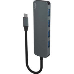 Savio ak-54 usb-c centrmezgls - 4 x usb-a, pelēks