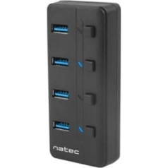 NATEC Mantis 2 NHU-1557 centrmezgls (4x USB 3.0; melns)