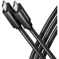 Action Usb-c - usb-c 3.2 gen 2 bucm32-cm10a cable, 1m, pd 100w, 5a, 4k hd, alu, braided, black