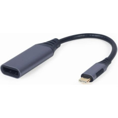 Gembird USB Type-C uz DisplayPort adapteris uz pelēka kabeļa