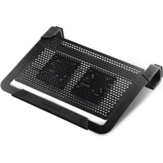 Cooler Master Piezīmjdatora dzesēšanas paliktņa galvenais notepal u2 r9-nbc-u2pk-gp (17,x collas; 2 ventilatori)