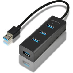 Action Hue-S2B 4-Port USB 3.2 Gen 1 Charging Hub, 30cm Cable, MicroUSB Extra Power