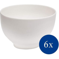 Vivo by Villeroy and Boch Group Basic balto bļodu komplekts, 6 gabali, 750 ml, Premium Porcelain, mazgājams trauku mašīnā un mikroviļņu krāsnī, balts