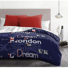 Home Linge Passion Dream In London 3-daļīgs mikrošķiedras segas pārvalks, zils/balts/sarkans, 220 x 240 cm, 3