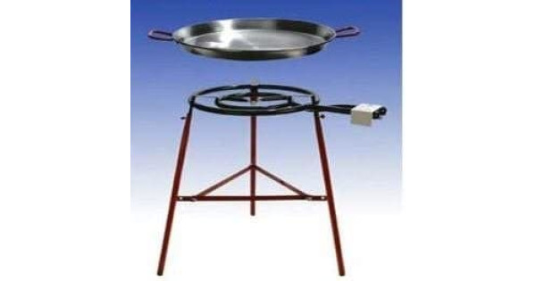 Paelleras El Cid Huelva Paella bārbekjū komplekts ar 2 spuldzēm 45 cm gāzes degli, 3 gredzenu (17,5 kW), 65 cm cepšanas pannu, pastiprinātas kājas, komplektā ir šļūtene un spiediena regulators - ANEB004YSUNKQT - Klienti izvēlas