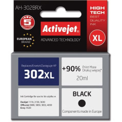 Activejet ah-302brx tinte (hp 302xl f6u68ae nomaiņa; premium; 20 ml; melna)