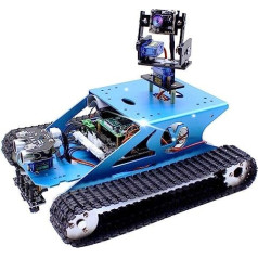 Yahboom Raspberry Pi robots ar kameru programmējamu mākslīgā intelekta elektronisko DIY tvertnes robotu komplektu pusaudžiem, pieaugušajiem, saderīgs ar Pi 4 B modeli 3B+