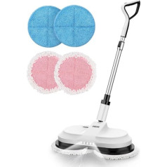 OGORI Wireless Electric Mop Grīdas Mop Elektriskā pulēšanas mašīna ar izsmidzināšanas funkciju, LED apgaismojums, 300 ml ūdens tvertne, Akumulatora vibrācijas mopa tīrīšana bez piepūles, akumulatora darbības laiks līdz 60 minūtēm