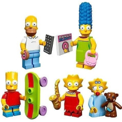 Lego minifigūras Simpsonu ģimenei ar 5 Homēra Mārdžas Bārdas Lizas Megijas aizzīmogotajiem iepakojumiem