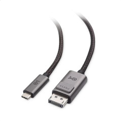 Cable Matters Kabelim ir nozīme Premium pīts USB C DisplayPort kabelis 8K 60Hz 1,8 m (USB C uz DisplayPort kabelis, USB C uz DisplayPort 1.4) ar 4K @ 120Hz pelēkā krāsā — saderīgs ar Thunderbolt 4/USB 4