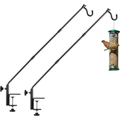 ULIOK iepakojums ar 2 lieljaudas žoga stūra āķiem 78,9 cm putnu barotavai, pagarināts, regulējams 360 grādu rotācija, cieta staba turētājs, vēja zvans, nenomontēts