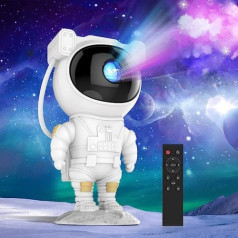 Gemmac Astronaut Galaxy projektors, LED zvaigžņoto debesu projektors Bērnu nakts gaismas projektors ar tālvadības pulti 360° rotācijas astronauta zvaigžņotās debess projektors bērniem lampas zvaigznes projektors pieaugušajiem