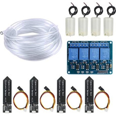 WayinTop automātiskās laistīšanas DIY komplekta laistīšanas sistēma ar pamācību, augsnes mitruma sensors + 1 kanāla 5 V releja modulis + mini ūdens sūknis + 1 m PVC šļūtene priekš Arduino