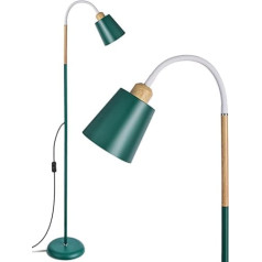 Antenas lasīšanas lampas stāvlampa E27 ligzda Maks. 60 W grozāma grīdas lampa viesistabai guļamistabai, Nordic grīdas lampa ar augstumu 159 cm, meža zaļa (spuldze nav iekļauta)