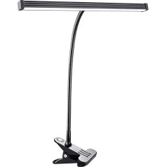 CELYST LED galda lampa ar skavu, spailes gaisma ar elastīgu zoss kaklu, 3 režīmi un 10 aptumšošanas līmeņu skavas lampa, 5 W lasīšanas lampa klavierēm, gultas galvgalis, guļamistaba, birojs, zīmēšanas galds, melns