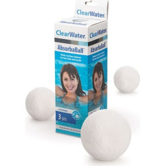Clearwater Absorbent Pool and Hot Tub Scum Balls, 3 Pack Floating Sponge Balls, Oil and Dirt Control