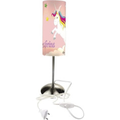 CreaDesign TI-1034-02 Unicorn rozā naktslampa bērnu istabai ar nosaukumu, bērnu galda lampa/nakts gaisma ar slēdzi kontaktligzdai, E14, 38 cm augsts