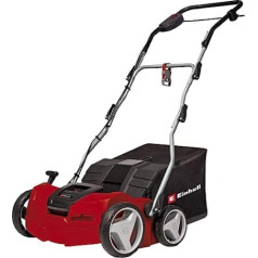 Einhell GE-SA 1640 elektriskais skarifikators aerators 1600 W 40 cm darba platums līdz 12 mm dziļums regulējams 4 pozīcijas augstums 48 l ķeršanas maiss