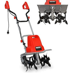 Electric Ground Hoe for Effective Soil Treatment - 1500 Watt - 24 Blades - Electric Garden Tiller - Garden Hoe - Cultivator - For Digging and Loosening from the Soil for Perfect Plants (Red)