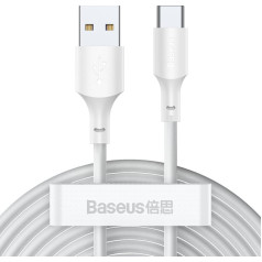 Baseus Simple Wisdom Data Cable Kit USB to Type-C 5A (2PCS|Set）1.5m White
