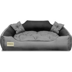 AIO Кровать из микрофибры 80x60 / 100x75 см серо-черная