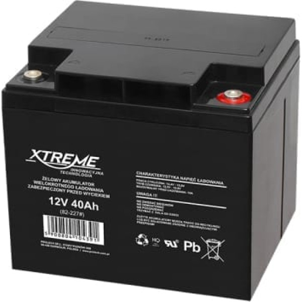 Gēla akumulators 12v 40ah xtreme