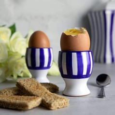 Navy Striped Egg Cup