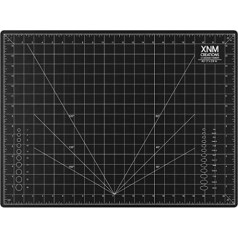 XNM Creations Premium pašdziedinošs griešanas paklājiņš — 18 x 24 collu A2 3 slāņu kvalitātes PVC konstrukcijas divpusējas imperatora un metriskās režģa līnijas, kas lieliski piemērotas griešanai, šūšanai