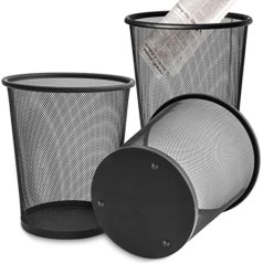 3 Stück Mesh Papierkorb 12 Liter, Metalldraht Abfallkorb Home Office Mülleimer