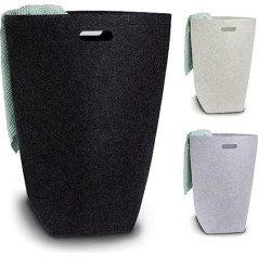 Elwin Neiles® [80 l/melns] dizaina veļas grozs no stilīga filca — salokāma veļas tvertne ar rokturiem un magnētisku aizdari — veļas maisiņš