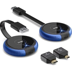 HDMI bezvadu raidītājs un uztvērējs — bezvadu pārraide HDMI 4K, bezvadu HDMI 5G raidītājs un uztvērējs, ekrāna pārsūtīšana no klēpjdatora/kameras/televizora pierīces/kabeļu pierīces/Netfix uz monitoru/projektoru, 164