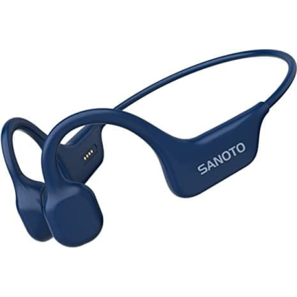 SANOTO Knochenschall Kopfhörer, Open Ear Kopfhörer Bluetooth 5.3 Bone Conduction Kopfhörer Kabellos IPX7 wasserdichte Schweißfeste Sportkopfhörer Kopfhörer für Läufer Fahrrad Radfahren Fitness