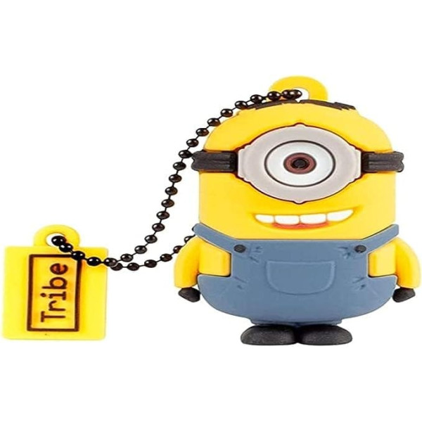 Tribe - USB Stick 32 GB Stuart - Flash Memory 2.0, Original Figures Minions, with Windows, Linux and Mac Compatible USB Stick, Multicoloured