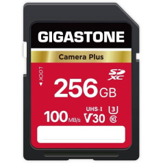 Gigastone Camera Plus 256 GB SDXC atmiņas karte līdz 100 MB/s Canon Sony Nikon Olympus, 4K UHD video ierakstīšanas UHS-I U3 V30 Class 10 digitālajām kamerām ar 1 mini korpusu