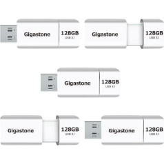 Gigastone Z60 128 GB USB 3.2 Gen1 zibatmiņas disks, R/W 120/60 MB/s īpaši liela ātruma pildspalvas diskdzinis, ievelkama dizaina zibatmiņas disks bez vāciņa, USB 2.0 / USB 3.0 / USB 3.1 interfeiss saderīgs