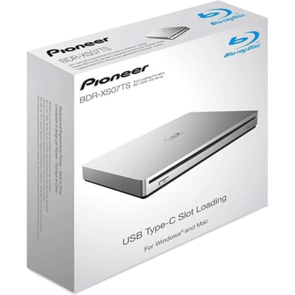 Pioneer BDR-XS07TS 6x ārējais plāns pārnēsājams Blu-ray rakstītājs