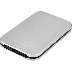 'Silverstone External USB 3.0 Super-Speed 9.5 mm Hard Drive Caddy for 7 or 2.5 HDD or SSD, dark grey