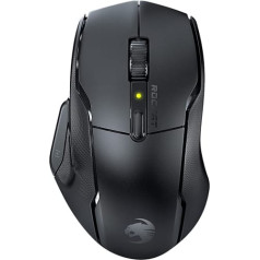 Roccat Kone Air bezvadu spēļu pele ar 800 stundu akumulatora darbības laiku, 19 000 DPI optiskais sensors, divslāņu gumijas sānu rokturi, programmējamas pogas un Titan optiskie slēdži, melns